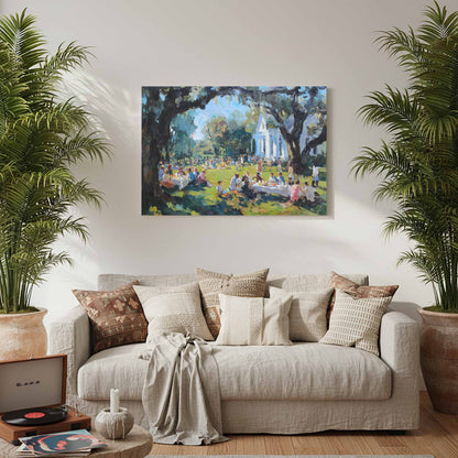 Southern Church Picnic Canvas Print – styled room view 7
