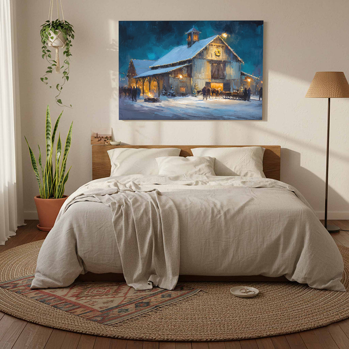 Winter Barn Wedding Wall Art – styled room view 7