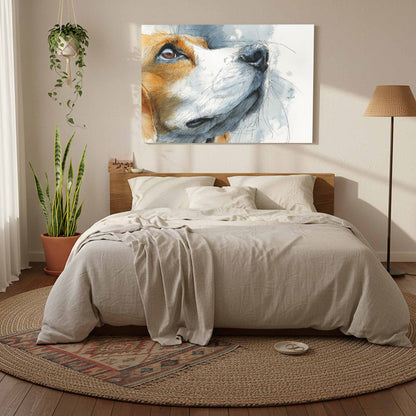 Beagle Portrait Canvas Print – styled room view 6