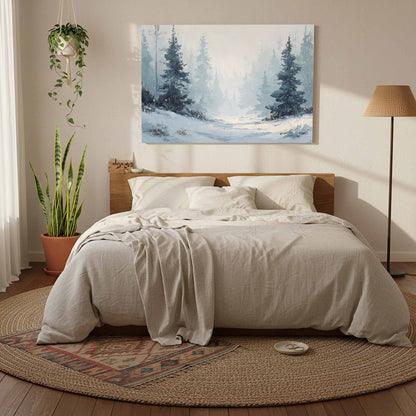 Winter Forest Canvas Print – styled room view 7