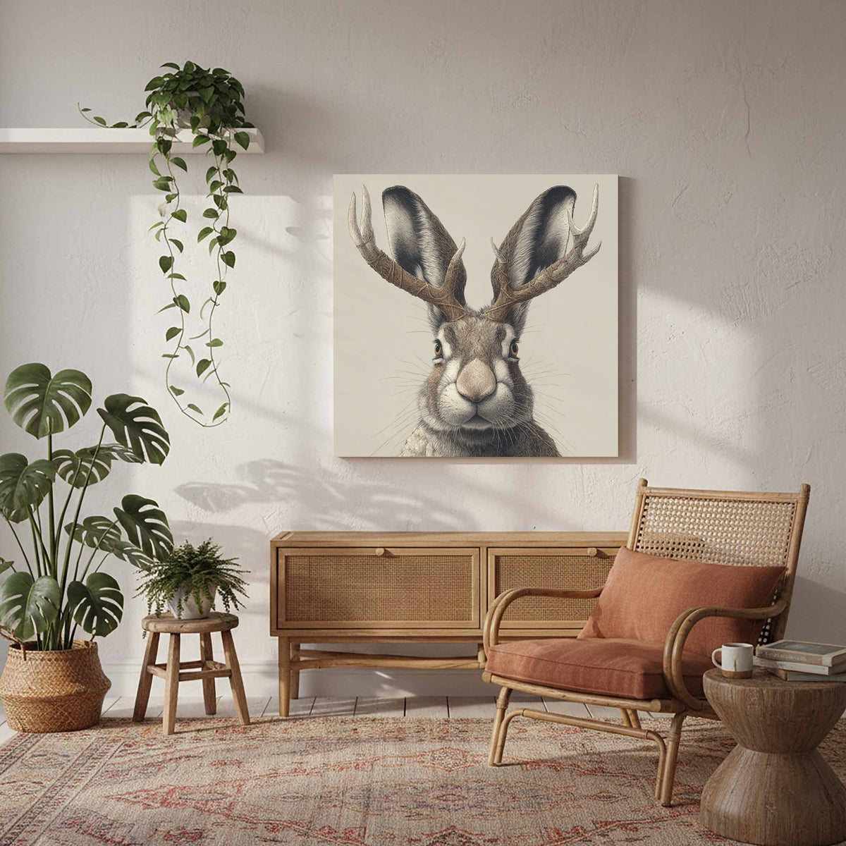 Jackalope Art Print – styled room view 6