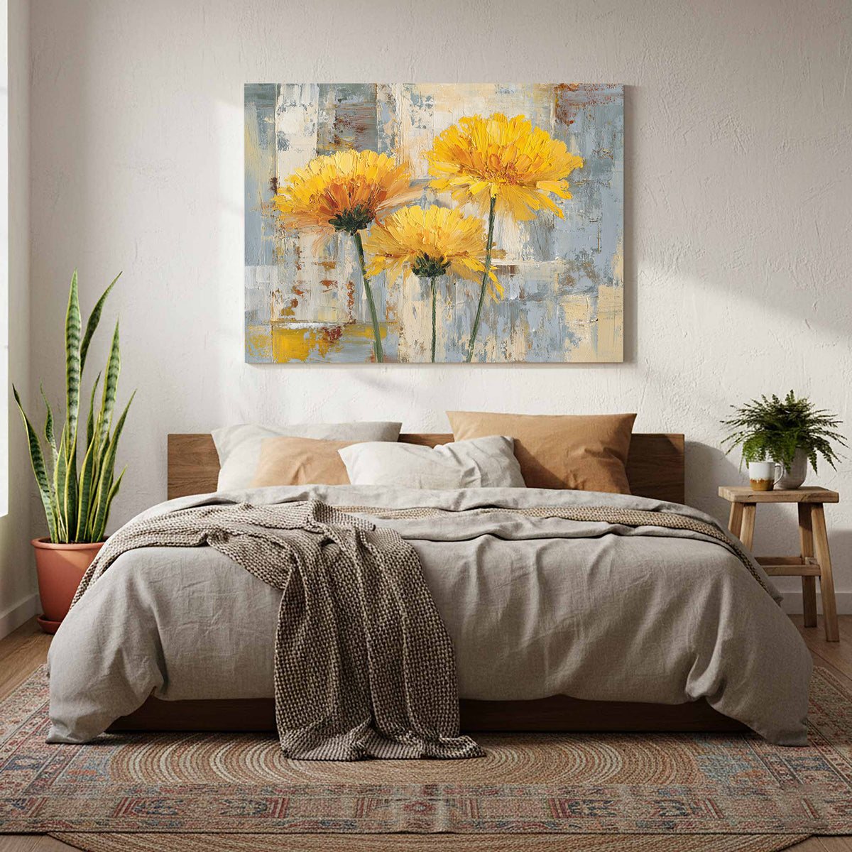 Abstract Yellow Flower Canvas Art — product image 7