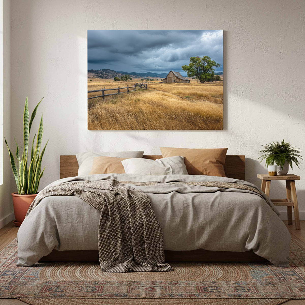 Rustic Barn Canvas Print – styled room view 8