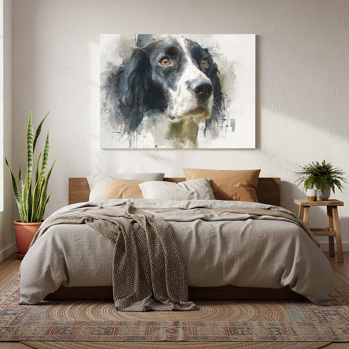 English Springer Spaniel Canvas Print – styled room view 7