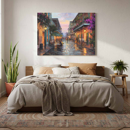 New Orleans French Quarter Canvas Print – styled room view 7