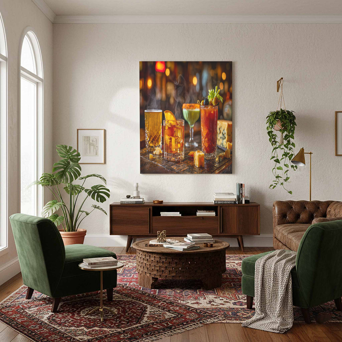 Wisconsin Tavern Cocktail Wall Art – styled room view 8