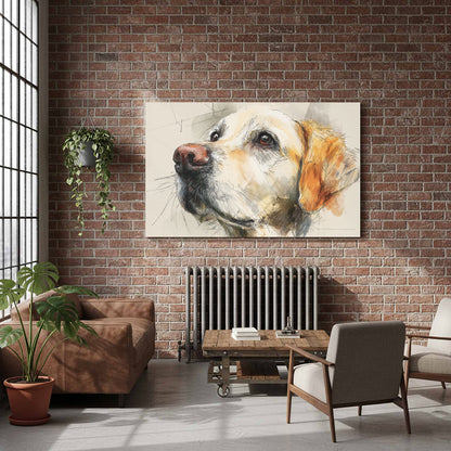 Golden Retriever Canvas Wall Art – styled room view 7