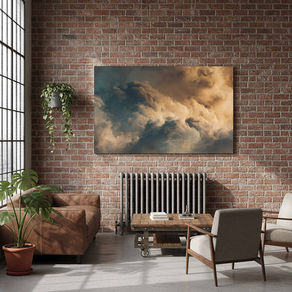 Abstract Cloud Wall Art – styled room view 7