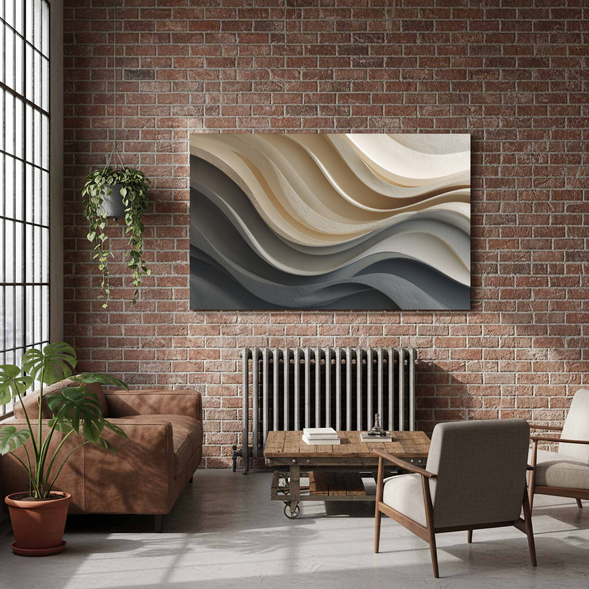 Abstract Sculptural Wall Art – styled room view 8
