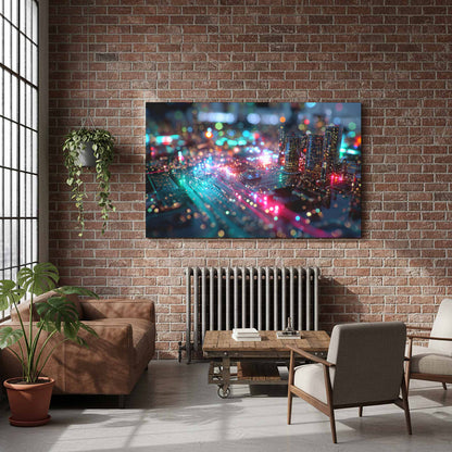 Futuristic Circuit Board City Canvas Print — product image 7