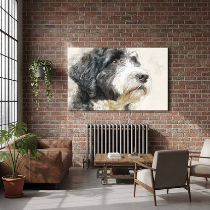 Portuguese Water Dog Canvas Print – styled room view 7