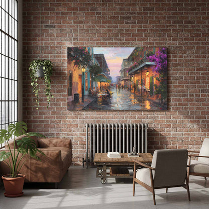 New Orleans French Quarter Canvas Print – styled room view 8