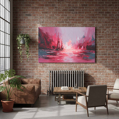 Abstract Storm Seascape Canvas Print – styled room view 6
