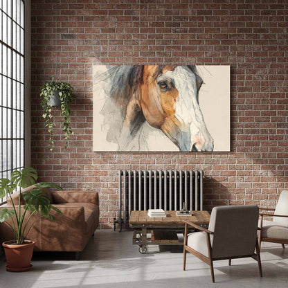 Horse Portrait Canvas Wall Art – styled room view 7