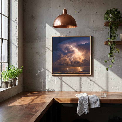 Lightning Storm Canvas Print – styled room view 6