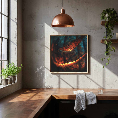 Jack-O-Lantern Halloween Canvas Print – styled room view 9