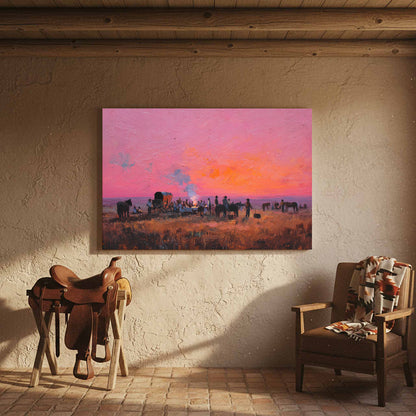 Western Chuckwagon Canvas Wall Art – styled room view 7