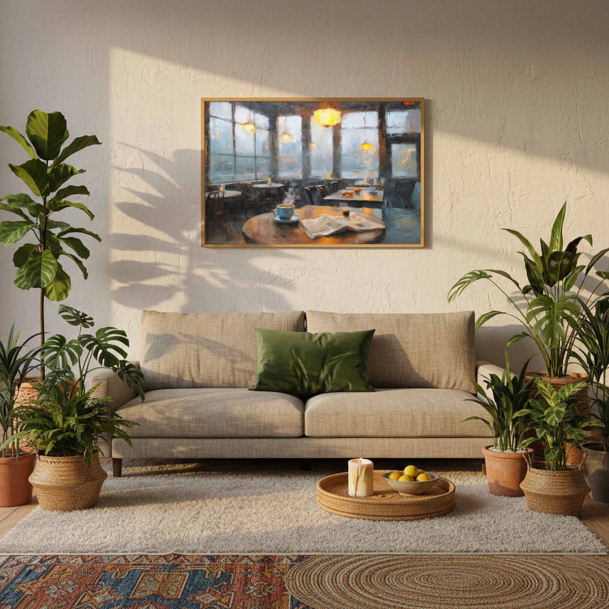 Coffee House Art Print – styled room view 10