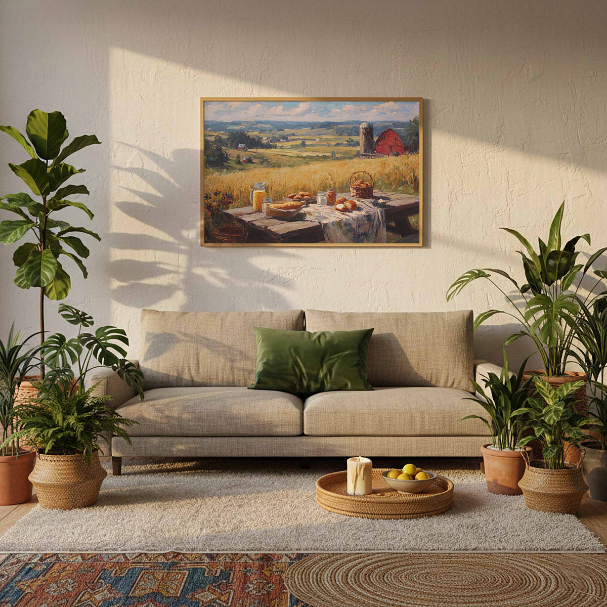 Midwest Farmhouse Still Life Canvas Print – styled room view 10