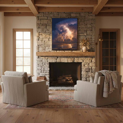 Lightning Storm Canvas Print – styled room view 10