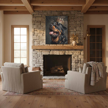 Rottweiler King Canvas Print – styled room view 11