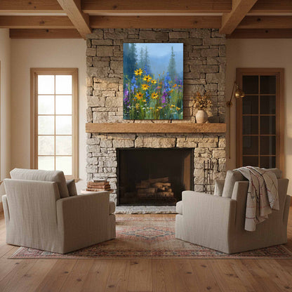 Wildflower Meadow Canvas Print – styled room view 11