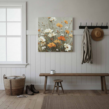 Vintage Wildflower Canvas Print – styled room view 11
