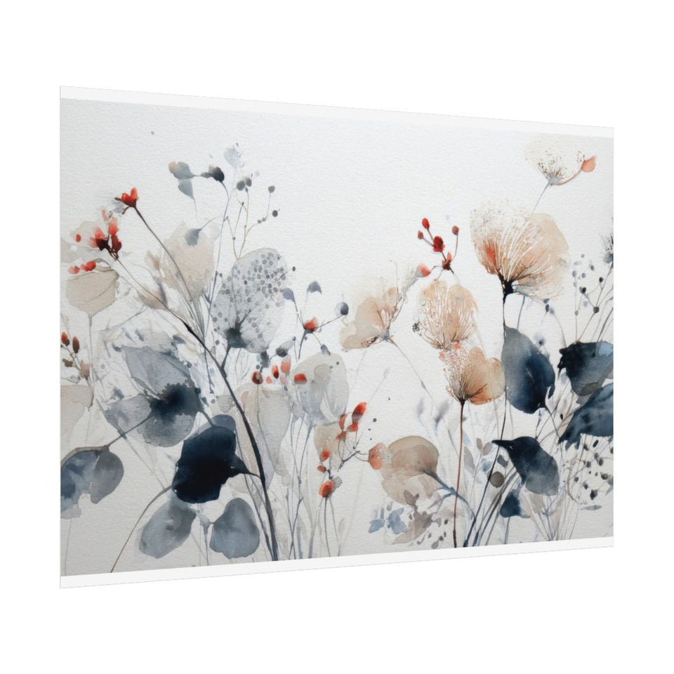 Abstract Watercolor Floral Wall Art – fine art poster print