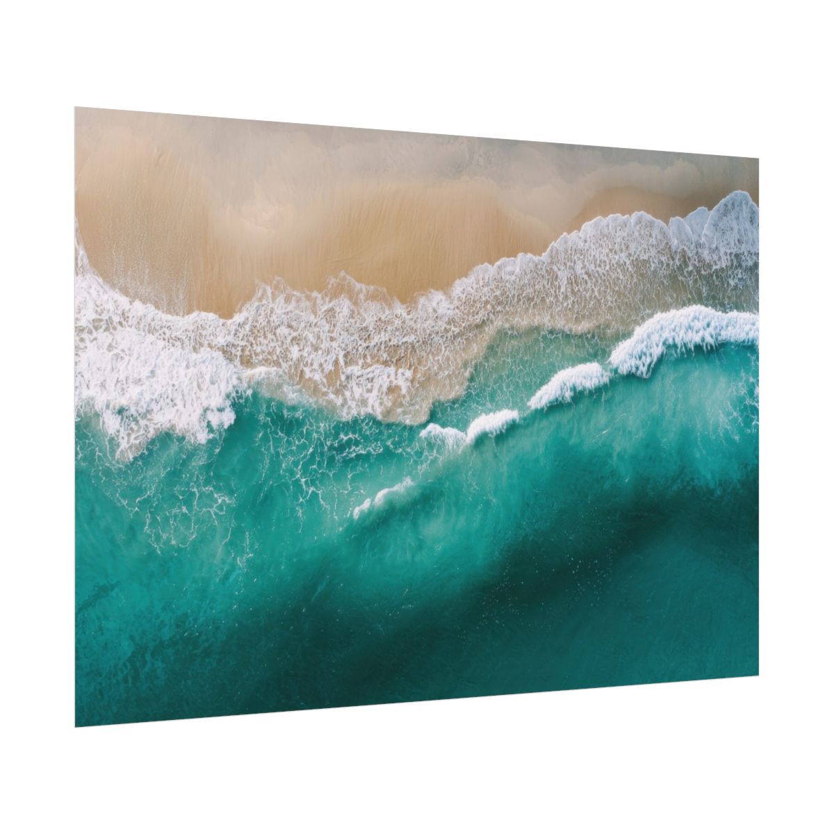 Aerial Ocean Waves Canvas Wall Art – fine art poster print