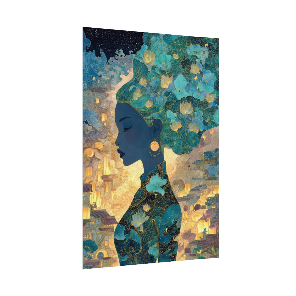 Asian Woman Silhouette Canvas Wall Art — product image 12
