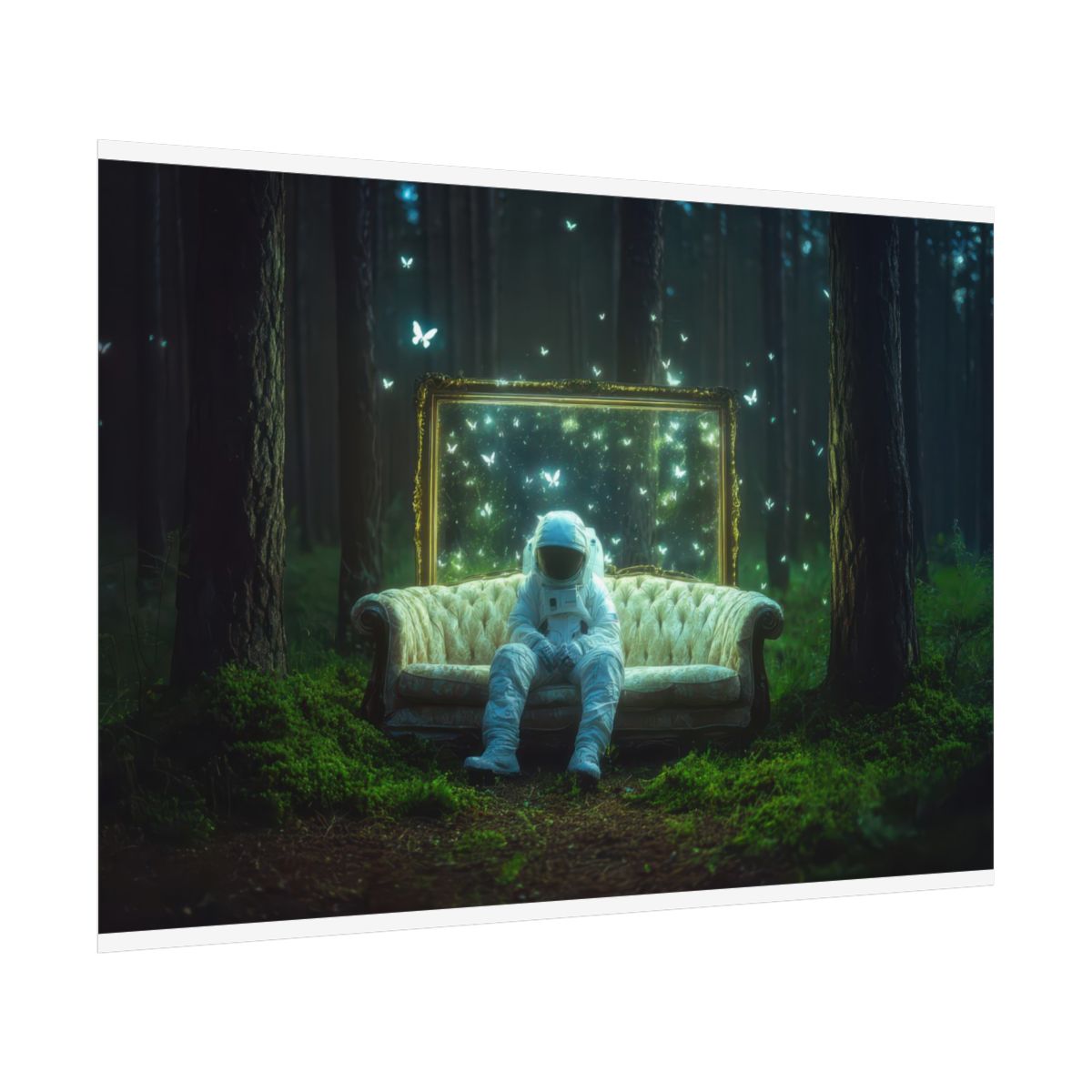 Astronaut Forest Canvas Print – fine art poster print
