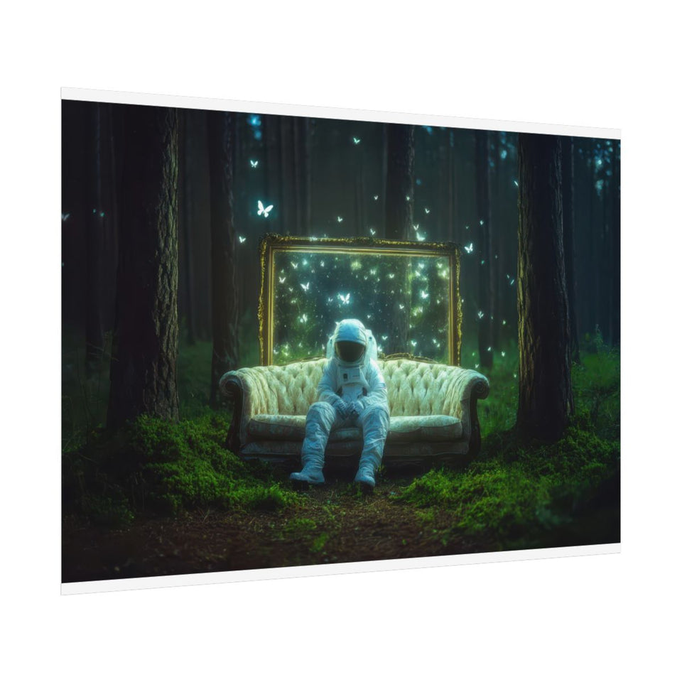 Astronaut Forest Canvas Print – fine art poster print