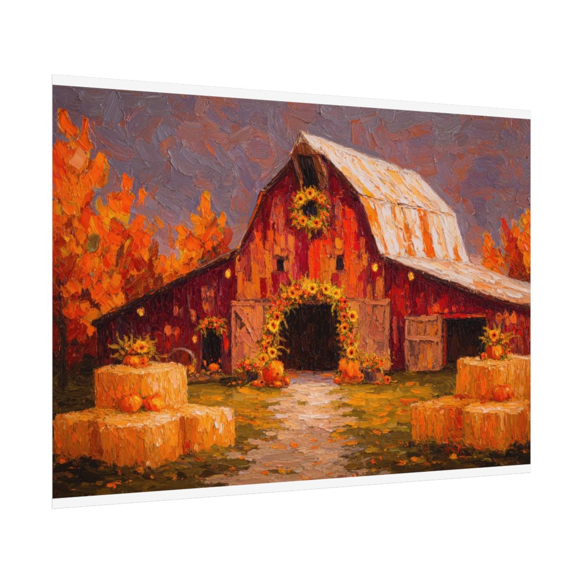 Autumn Barn Wedding Canvas Print — product image 13