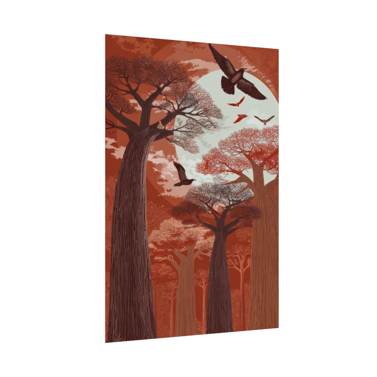 Baobab Tree Forest Canvas Wall Art – fine art poster print