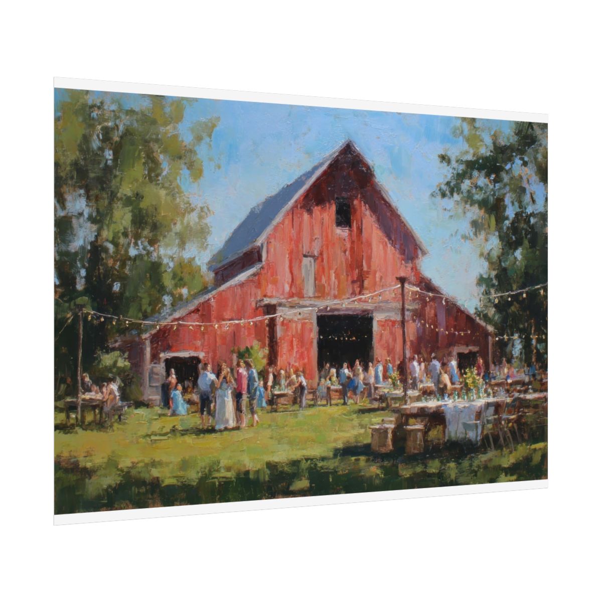 Barn Wedding Canvas Wall Art – fine art poster print