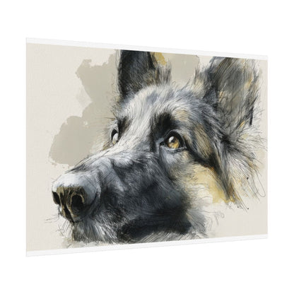 Belgian Shepherd Dog Portrait Canvas Art – fine art poster print