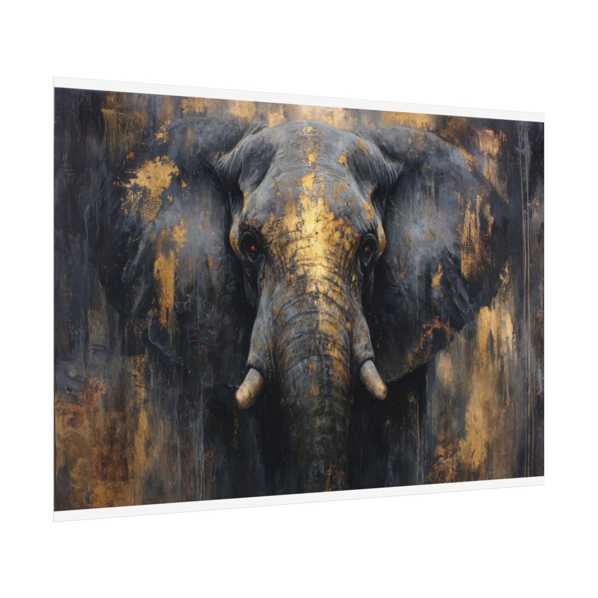 Bold Elephant Portrait Canvas – fine art poster print