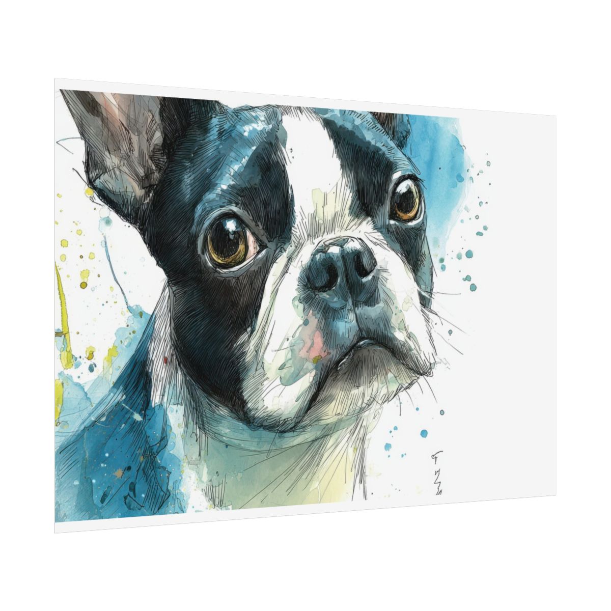 Boston Terrier Watercolor Canvas Art — product image 13