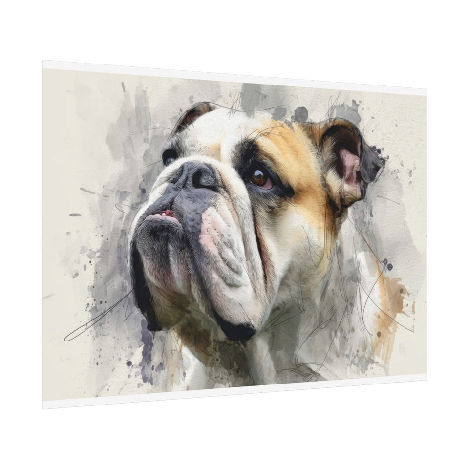 Bulldog Portrait Canvas Print – fine art poster print