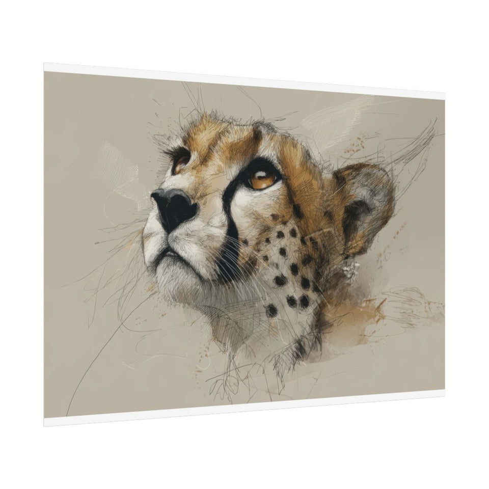 Cheetah Face Canvas Wall Art – fine art poster print