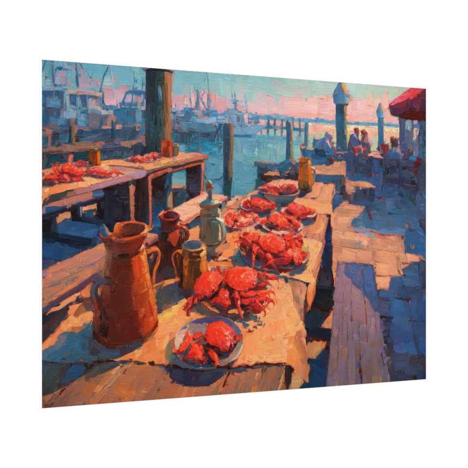 Chesapeake Bay Crab Feast Canvas Art – fine art poster print