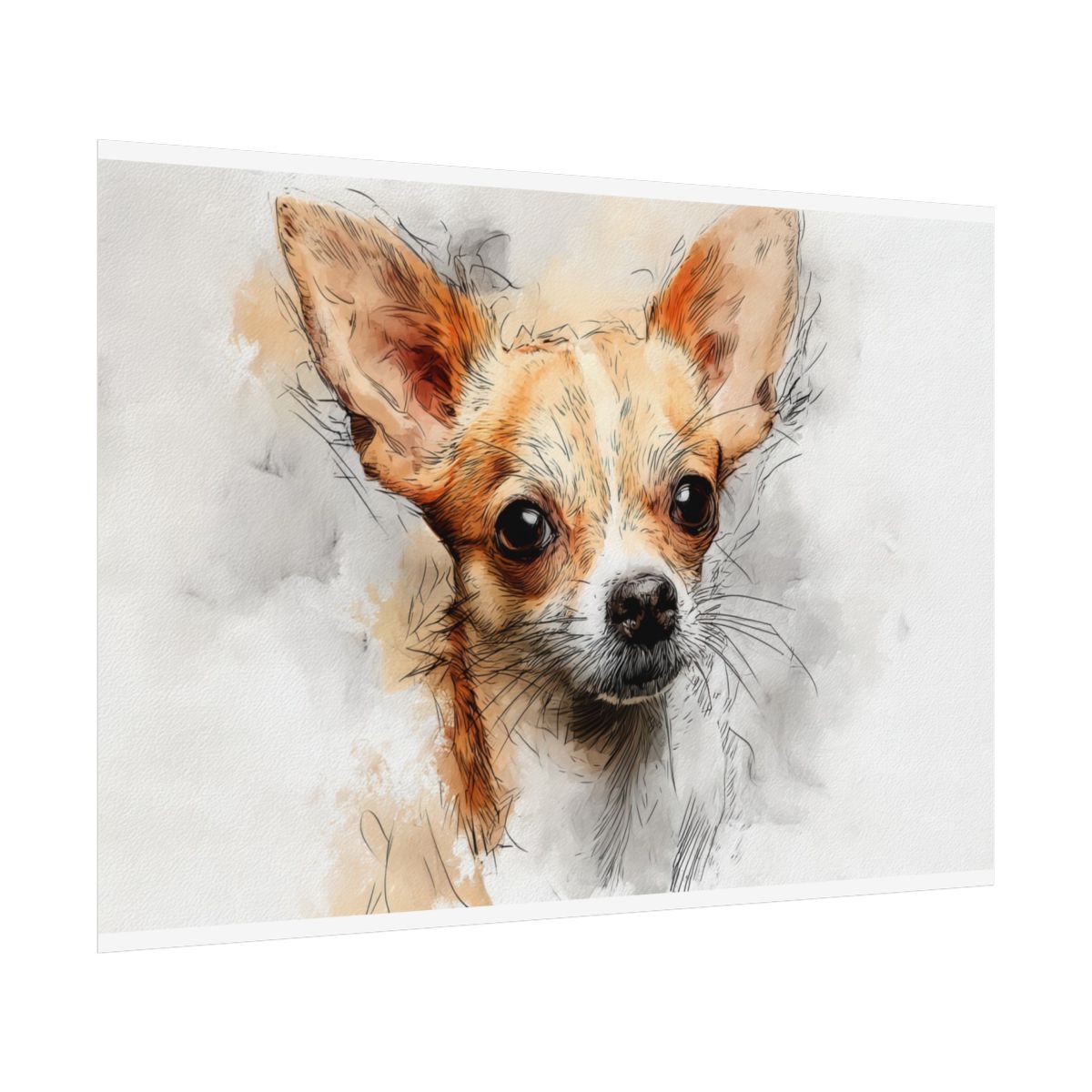 Chihuahua Portrait Canvas Wall Art – fine art poster print