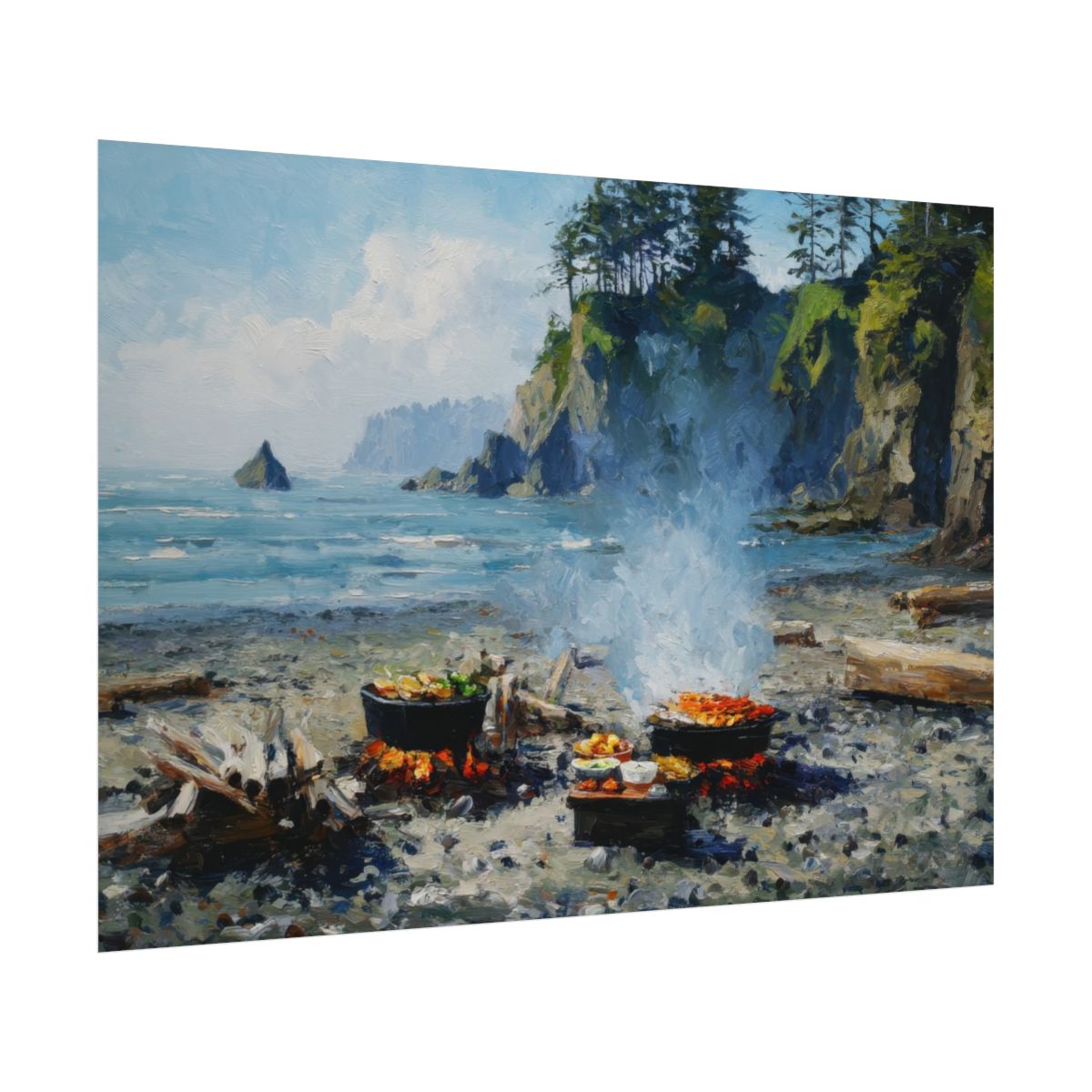 Coastal Impressionist Canvas Art – fine art poster print