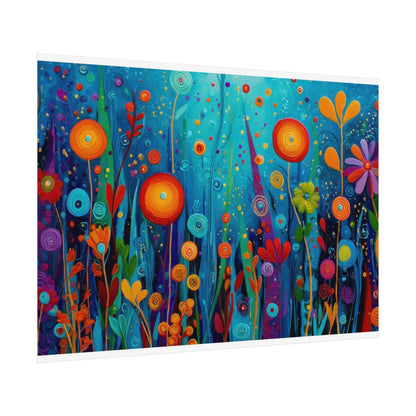 Colorful Abstract Garden Canvas Art – fine art poster print
