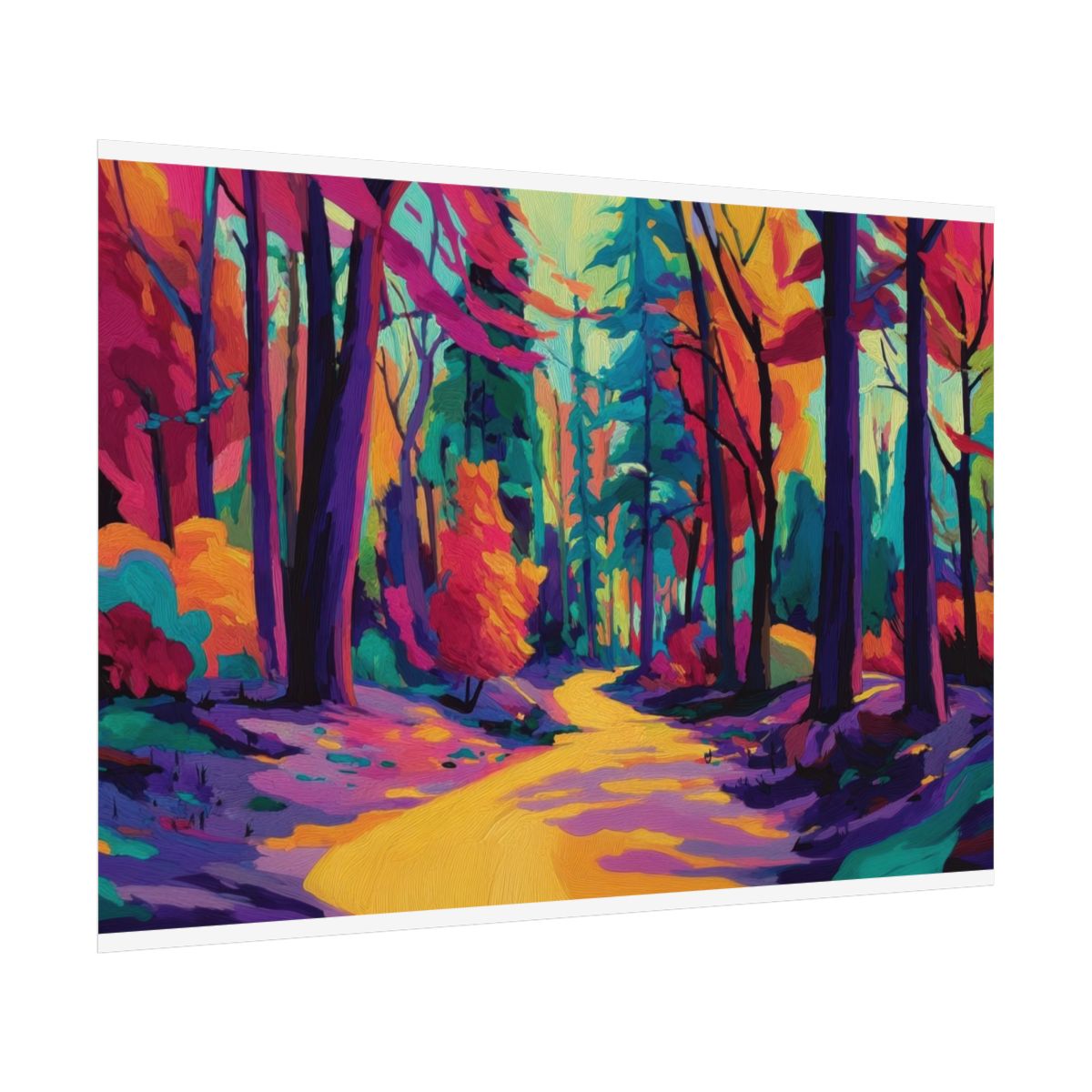 Colorful Forest Path Canvas Art – fine art poster print
