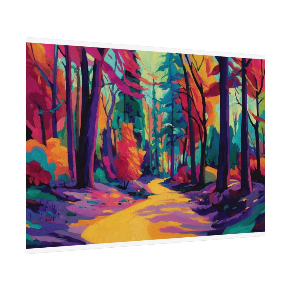 Colorful Forest Path Canvas Art – fine art poster print