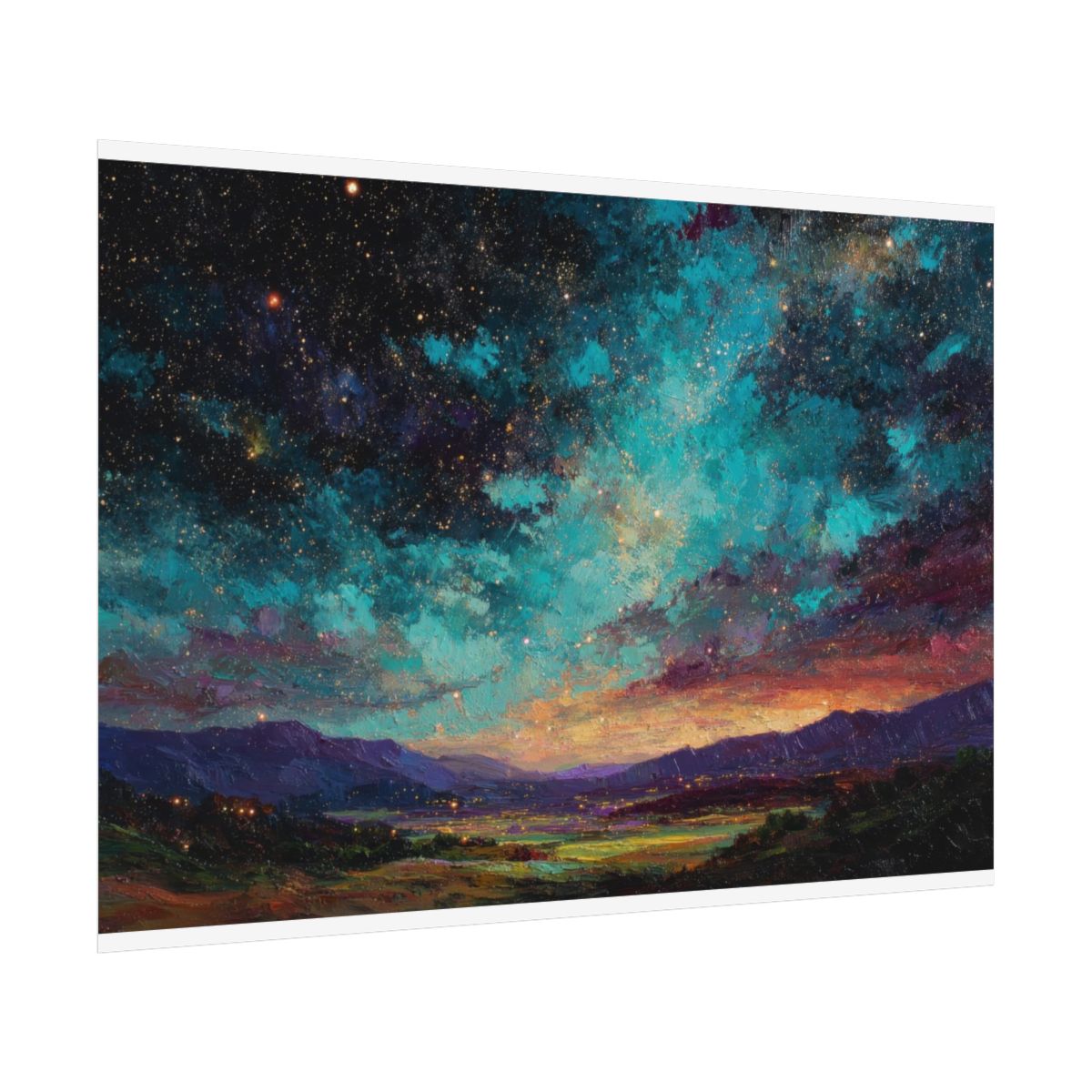Cosmic Starry Night Canvas Wall Art – fine art poster print