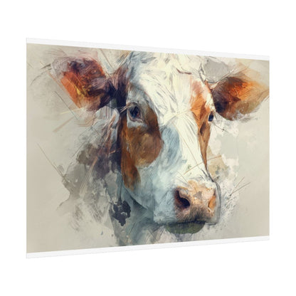 Cow Portrait Canvas Wall Art – fine art poster print