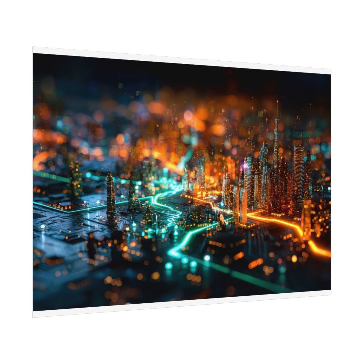 Cyberpunk Circuit Board Canvas Print – fine art poster print