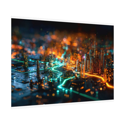 Cyberpunk Circuit Board Canvas Print – fine art poster print